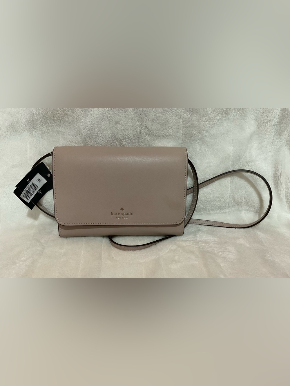 Kate Spade New York Taupe Smooth Leather Clutch/Crossbody Bag
